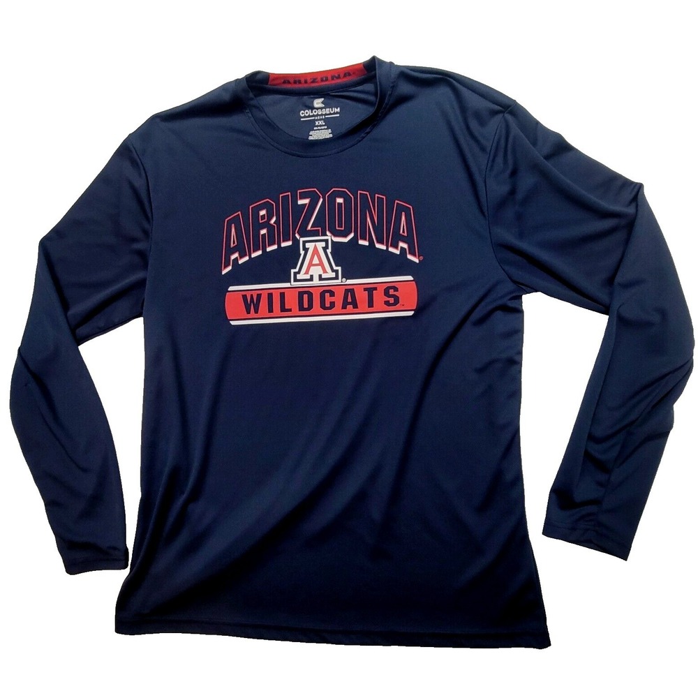 Arizona Wild Cats Coliseum Men's T-Shirt Blue 2XL Polyester Long Sleeve Pullover